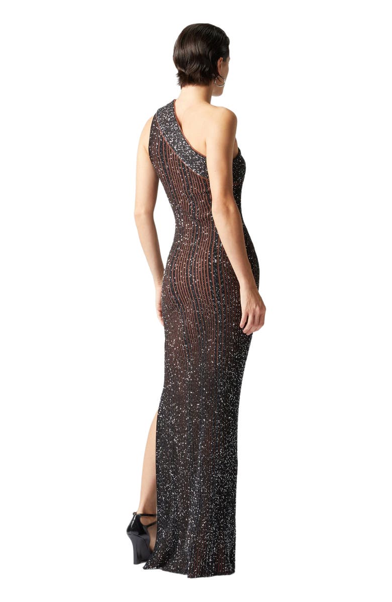 Missoni Long One-shoulder Ribbed Dress With Sequins And Slit, Alternate, color,