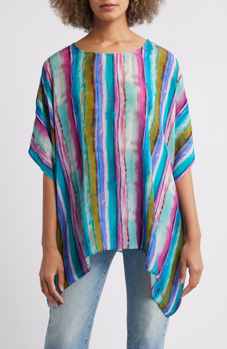 APNY Print Dolman Sleeve Top, Main, color, Turquoise Multi