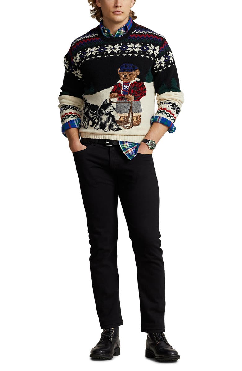 Polo Ralph Lauren Polo Bear Sled Dog Wool Blend Sweater, Alternate, color, 