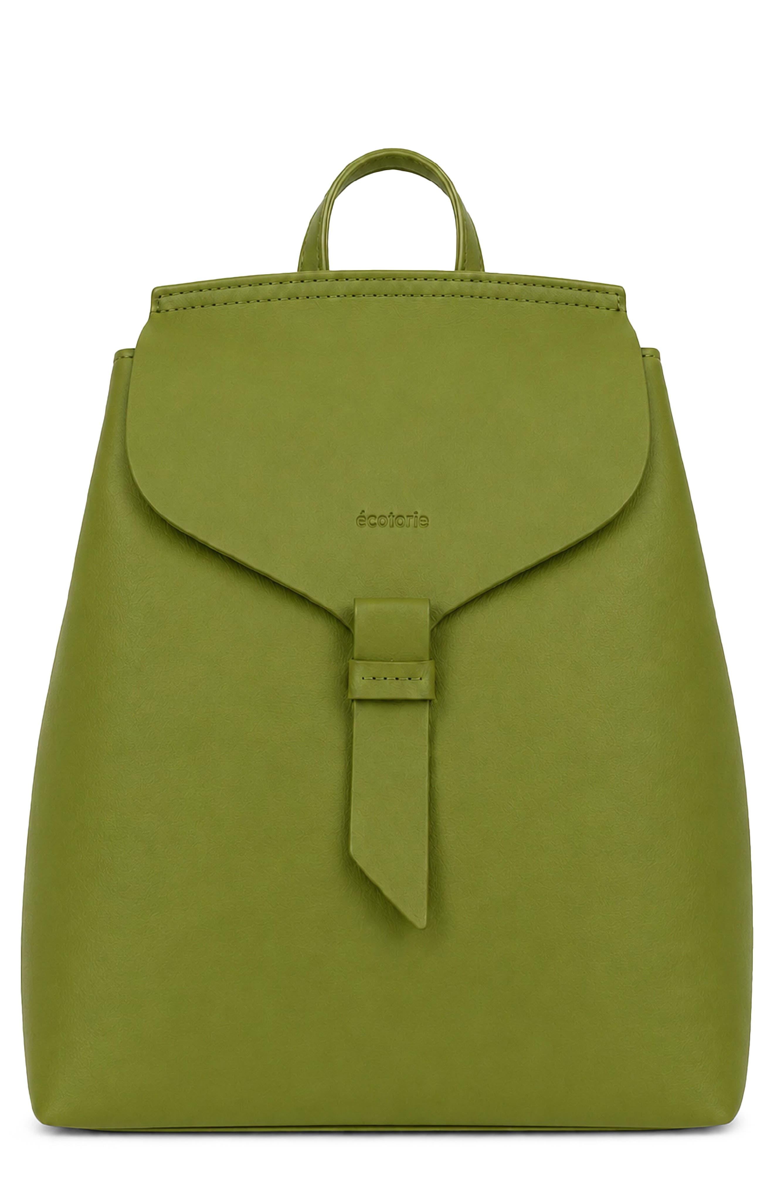 Clementine Leather Backpack, Main, color, SEA KELP