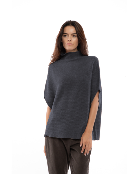 Pure Cashmere Funnel Neck Poncho