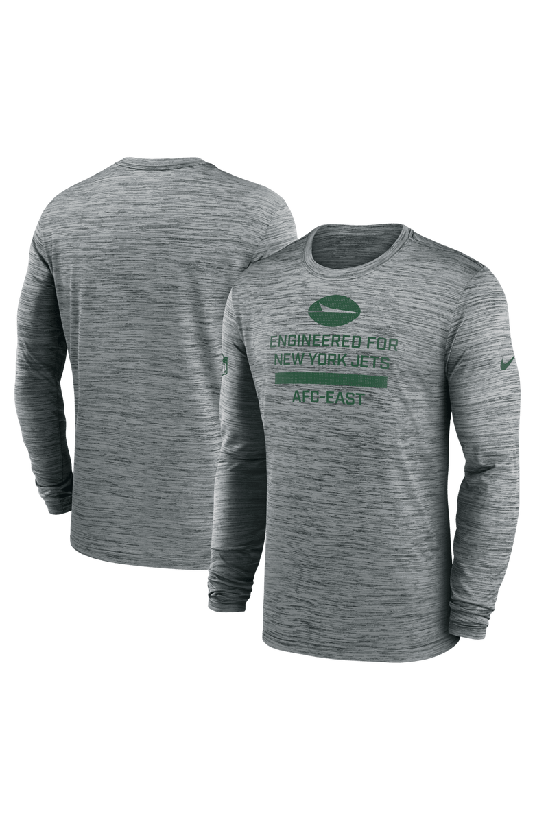 Nike Men's Nike Gray New York Jets Sideline Velocity Performance Long Sleeve T-Shirt, Main, color, Gray