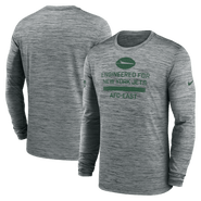 Nike Men's Nike Gray New York Jets Sideline Velocity Performance Long Sleeve T-Shirt