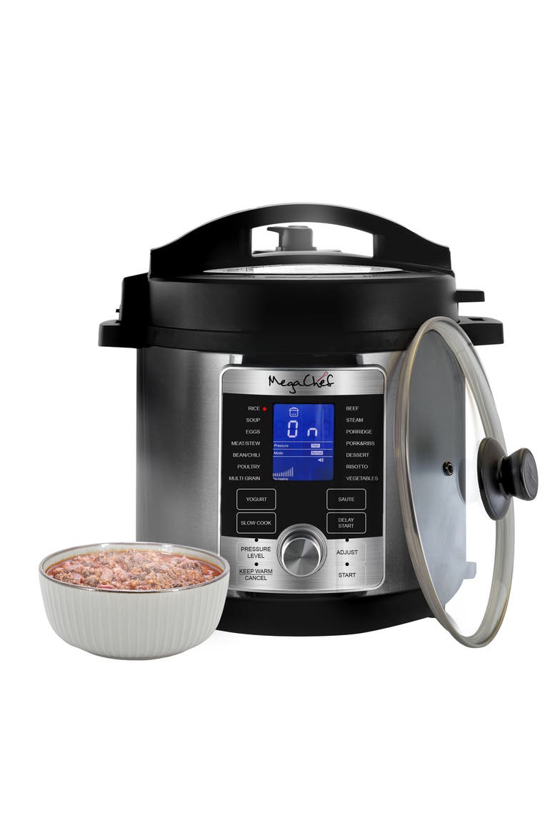 6 Quart Stainless Steel Electric Digital Pressure Cooker with Lid, Main, color, Grey