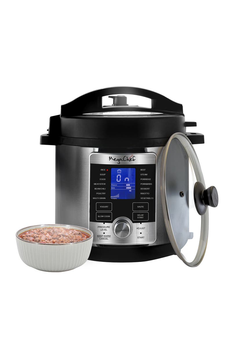 Megachef 6 Quart Stainless Steel Electric Digital Pressure Cooker with Lid, Main, color, Grey