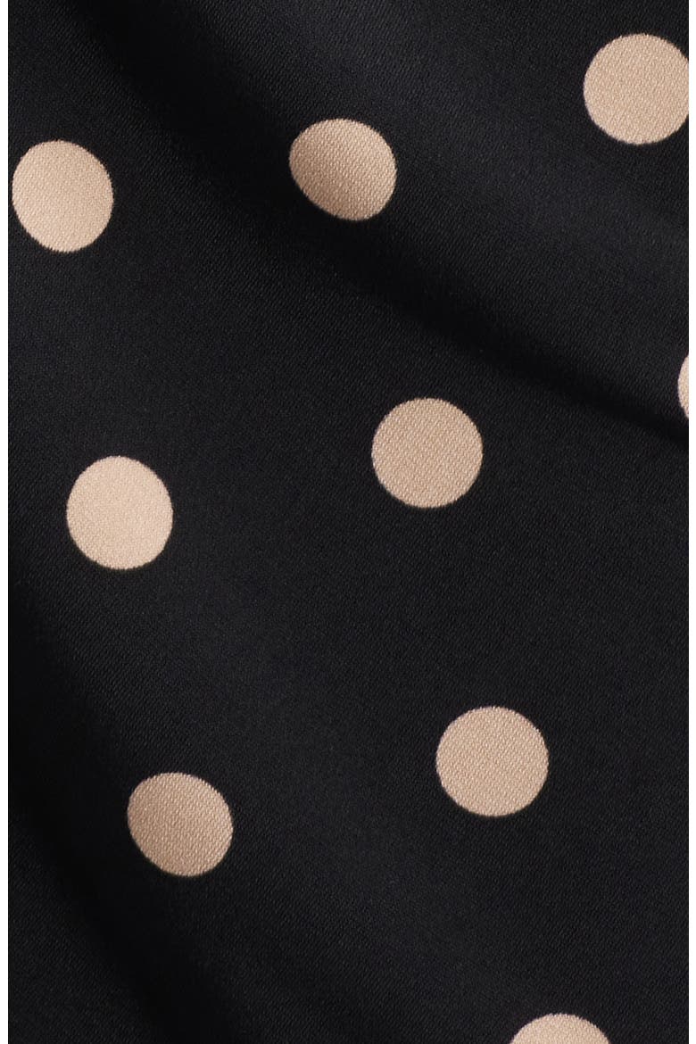 Polka Dot Faux Wrap Dress, Alternate, color, BLACK/ CAMEL
