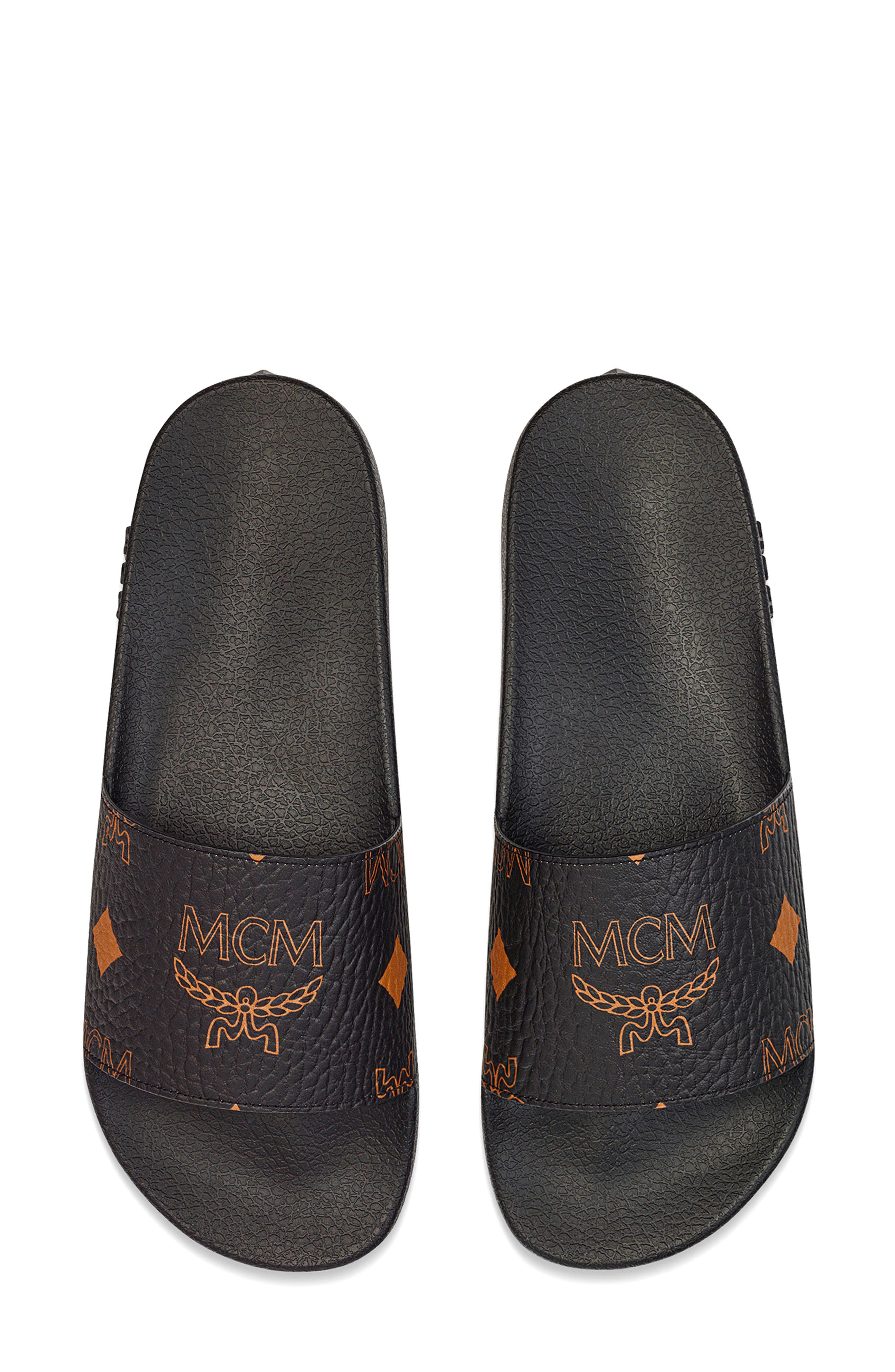 MCM Monogram Slide Sandal, Alternate, color, 