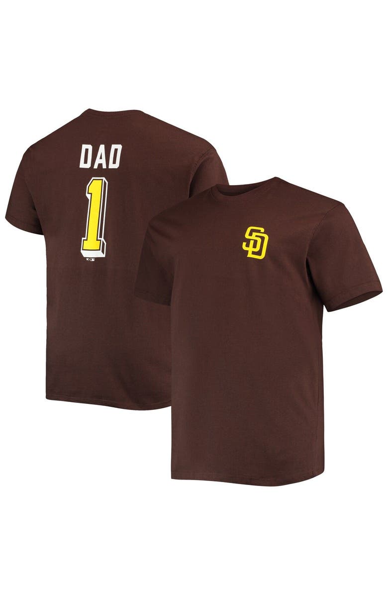 PROFILE Men's Brown San Diego Padres Big & Tall Father's Day #1 Dad T-Shirt, Main, color, Brown