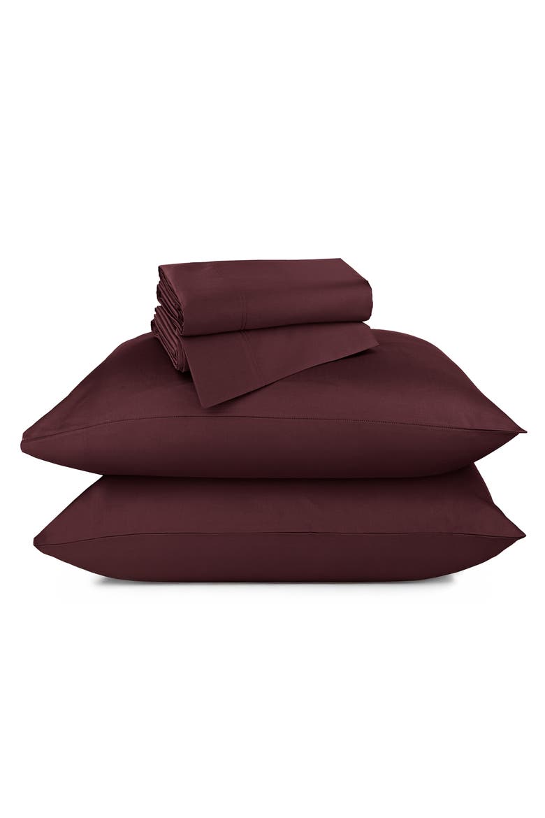 Hotel Luxe 800 Thread Count 100% Cotton Sateen Sheet Set, Main, color, Red Wine