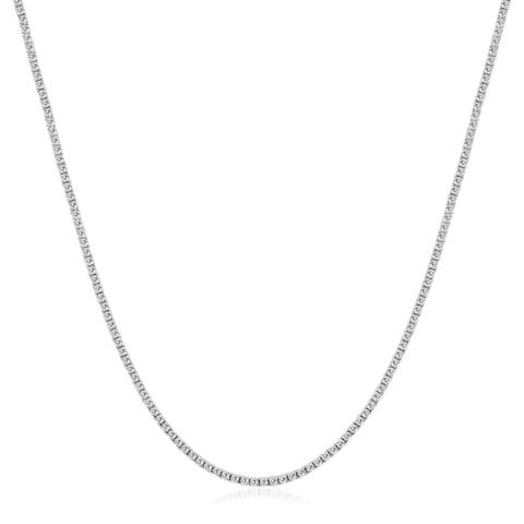 Certified 5Ct 18" Diamond Tennis Necklace 14k Gold Lab Grown