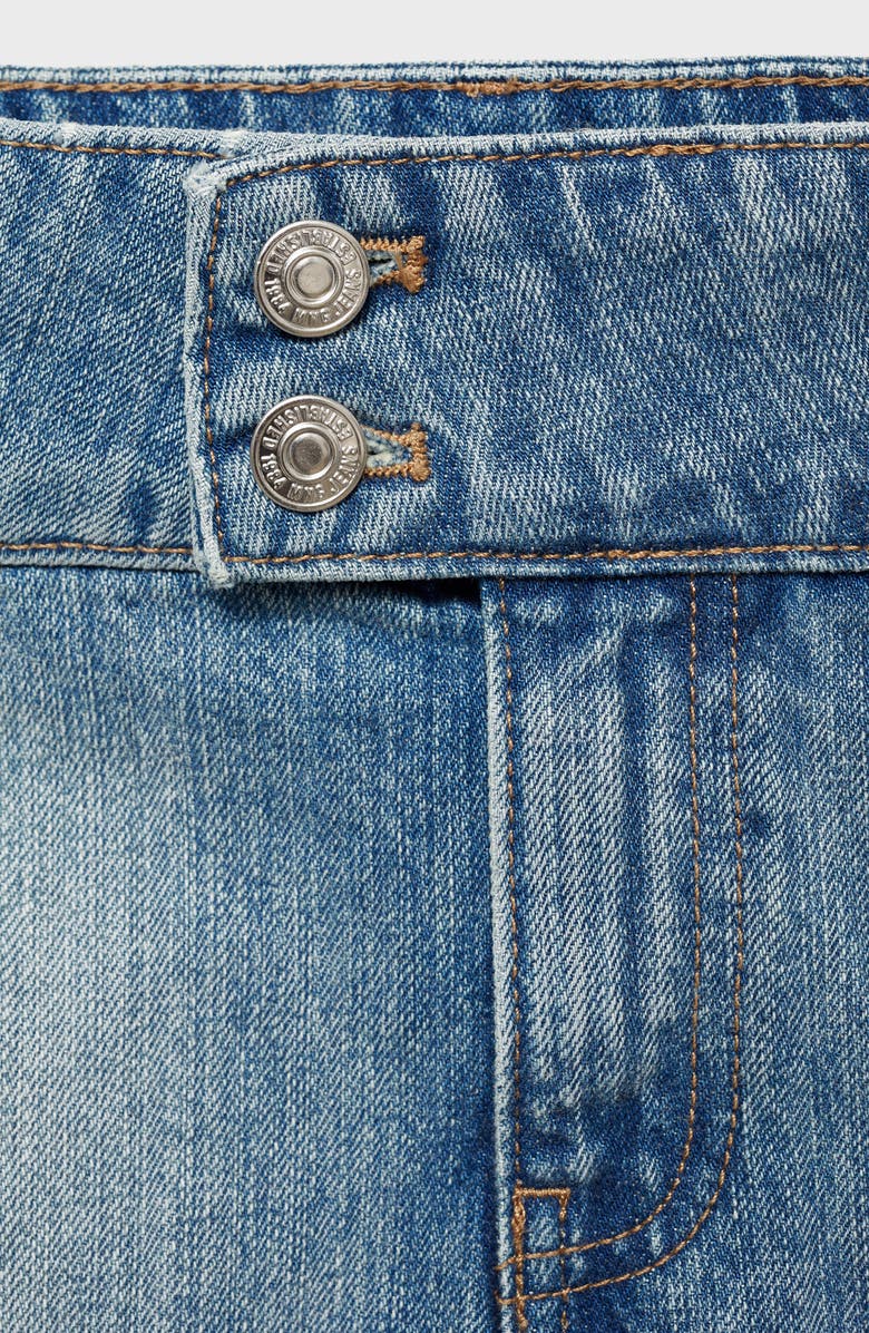 MANGO Pleated Denim Miniskirt, Alternate, color, Blue