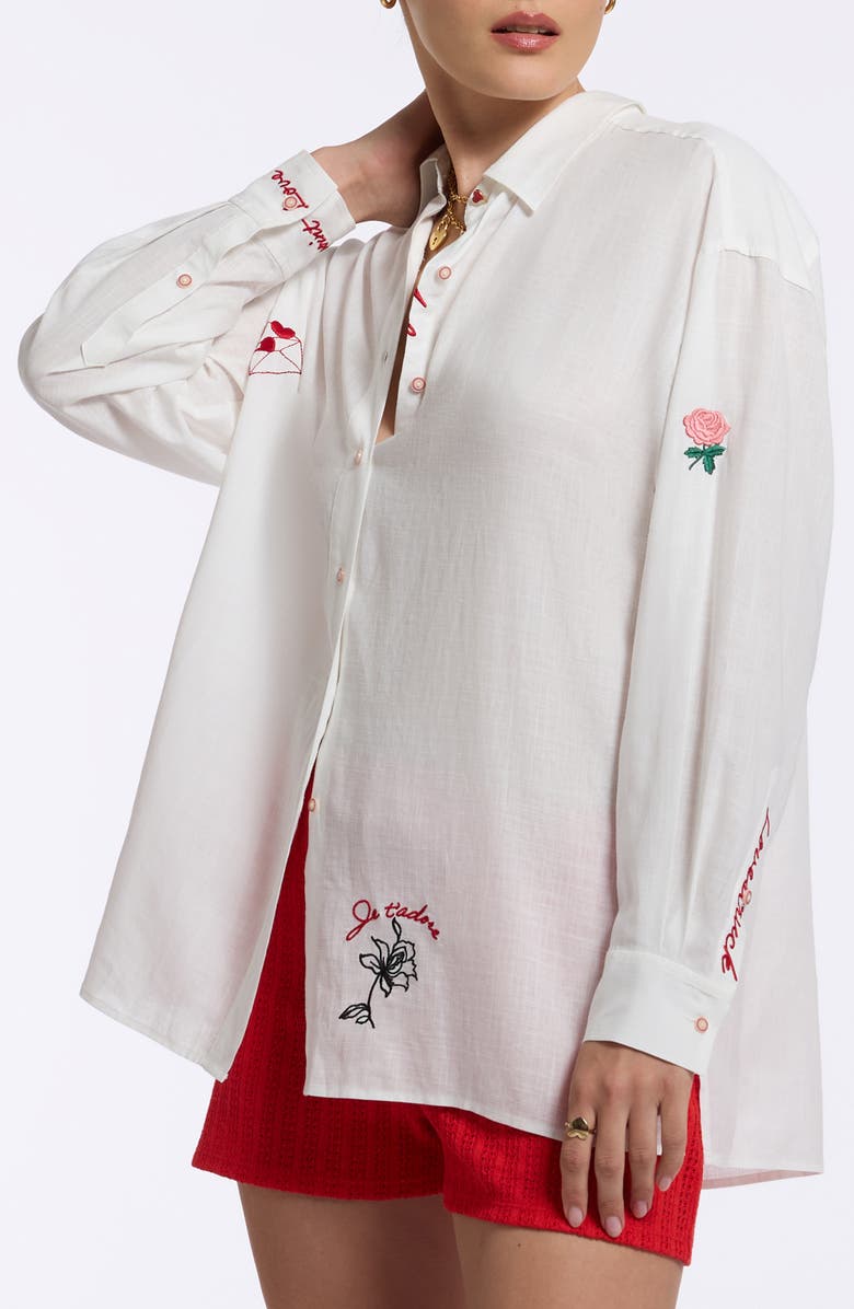 Robert Graham Lola Long Sleeve Woven Shirt, Alternate, color, White