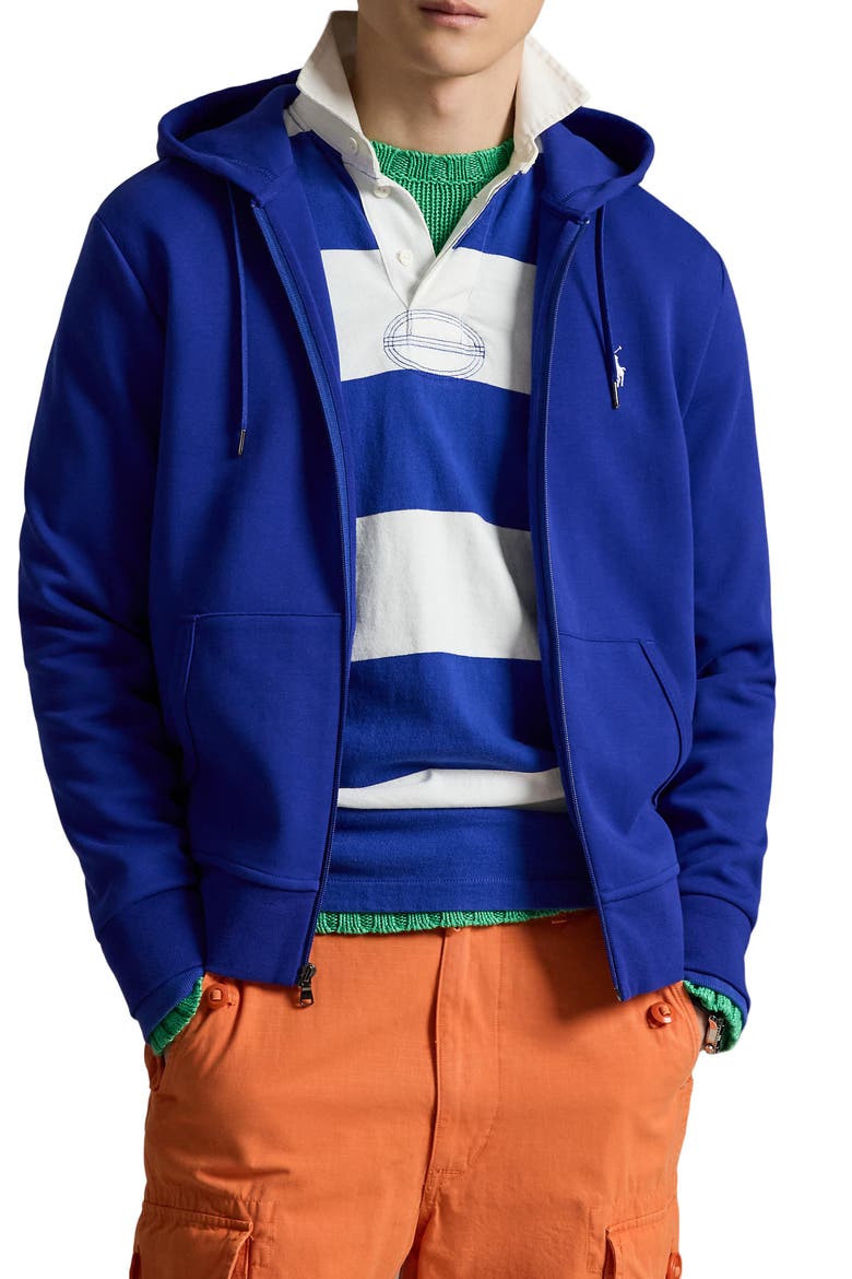Double-Knit Full Zip Hoodie, Main, color, CLASSIC AZURE/ C1730
