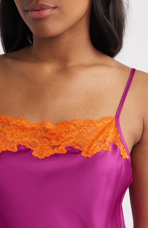 Open Edit Lace Trim Satin Chemise