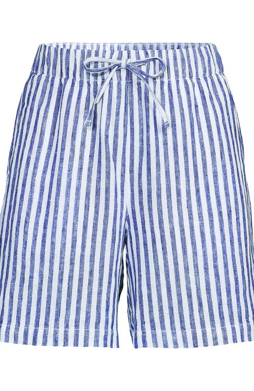 LANDS' END LANDS' END LINEN HIGH RISE PULL ON 7" SHORTS