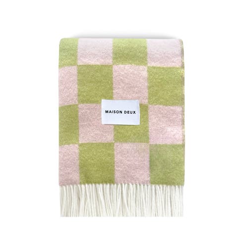 Maison Deux Checkerboard Blanket In Green