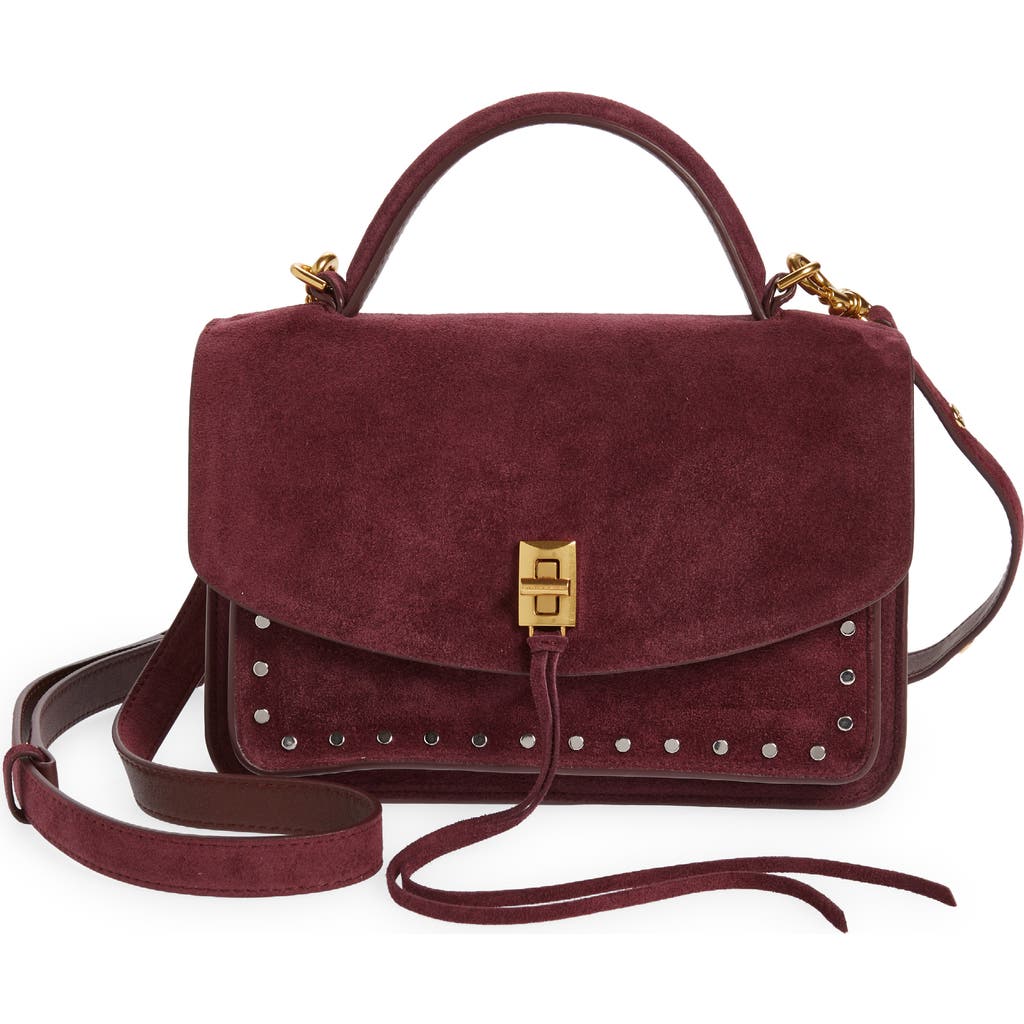 Rebecca Minkoff Darren Small Suede Messenger Bag In Garnet