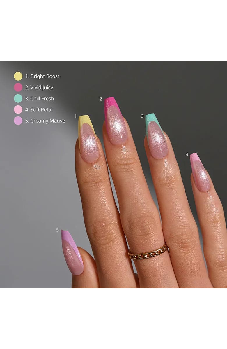 Btartboxnails Soft Gel Nail Tips XCOATTIPS<sup>®</sup> French Brighter Pastel - Cat-Eye Base Collection, Alternate, color, Medium Coffin