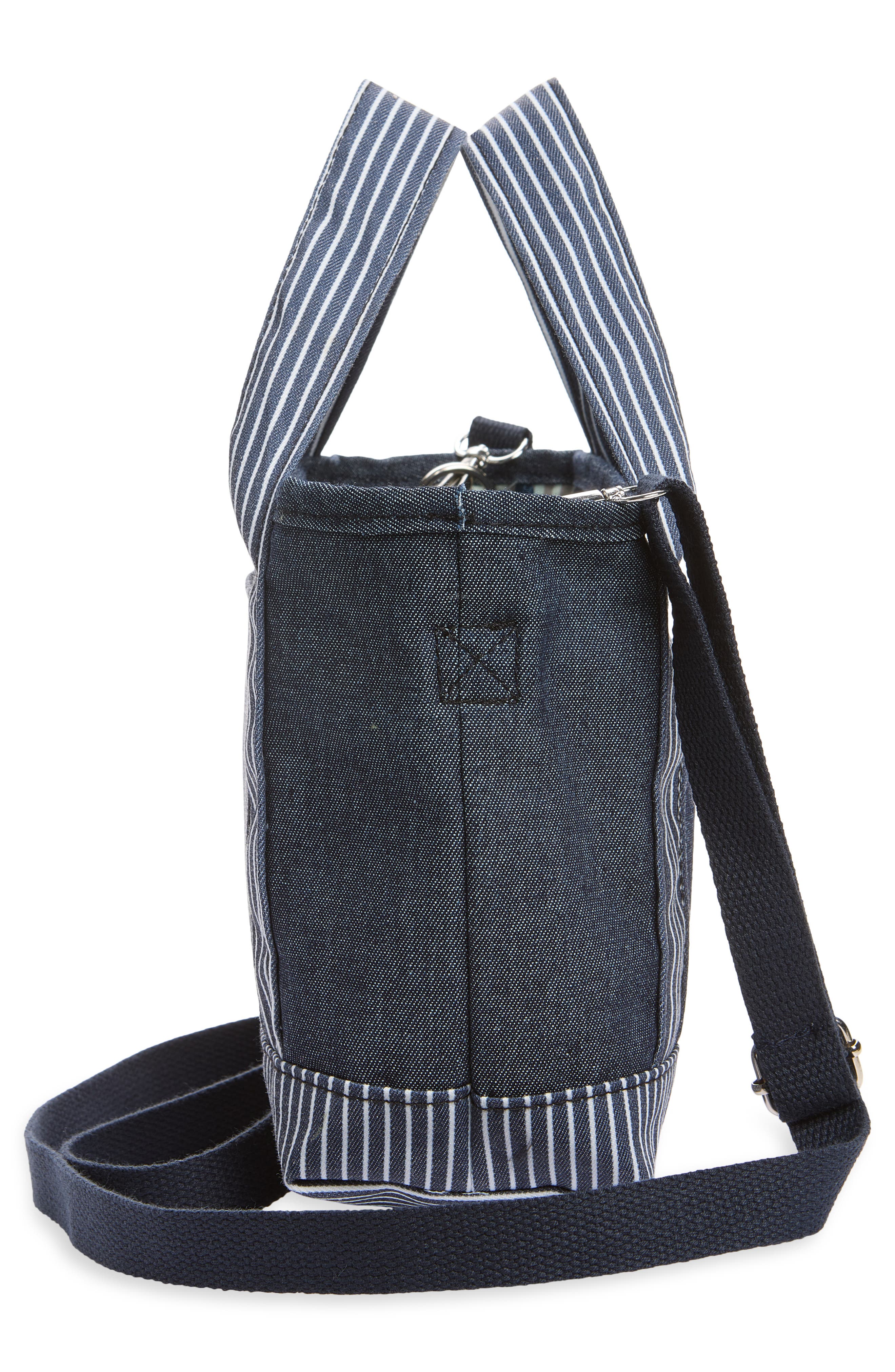 Kids' Stripe Denim Tote, Alternate, color, BLUE