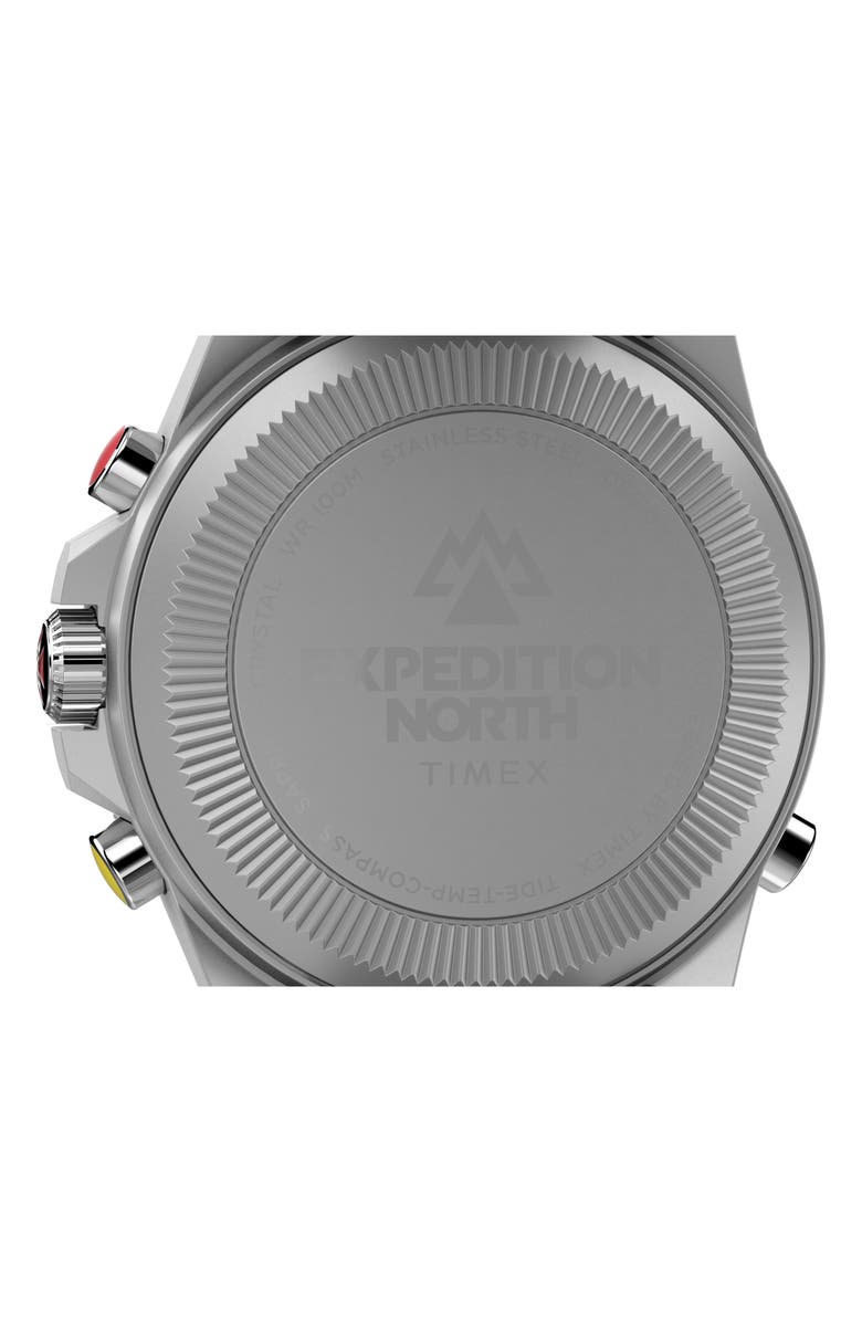 Timex<sup>®</sup> Expedition North Compass Bracelet Watch, 43mm, Alternate, color, Silver/ Black/ Silver