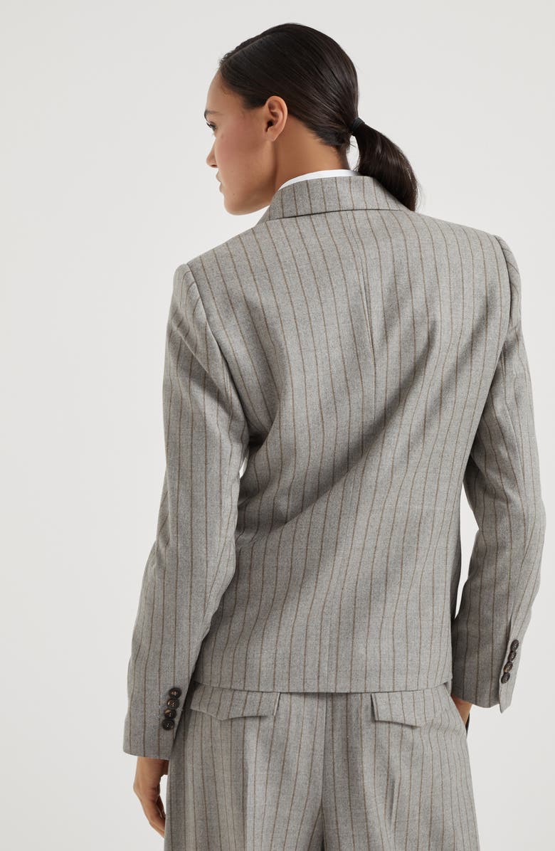 Brunello Cucinelli Moulinè chalk stripe blazer, Alternate, color, 