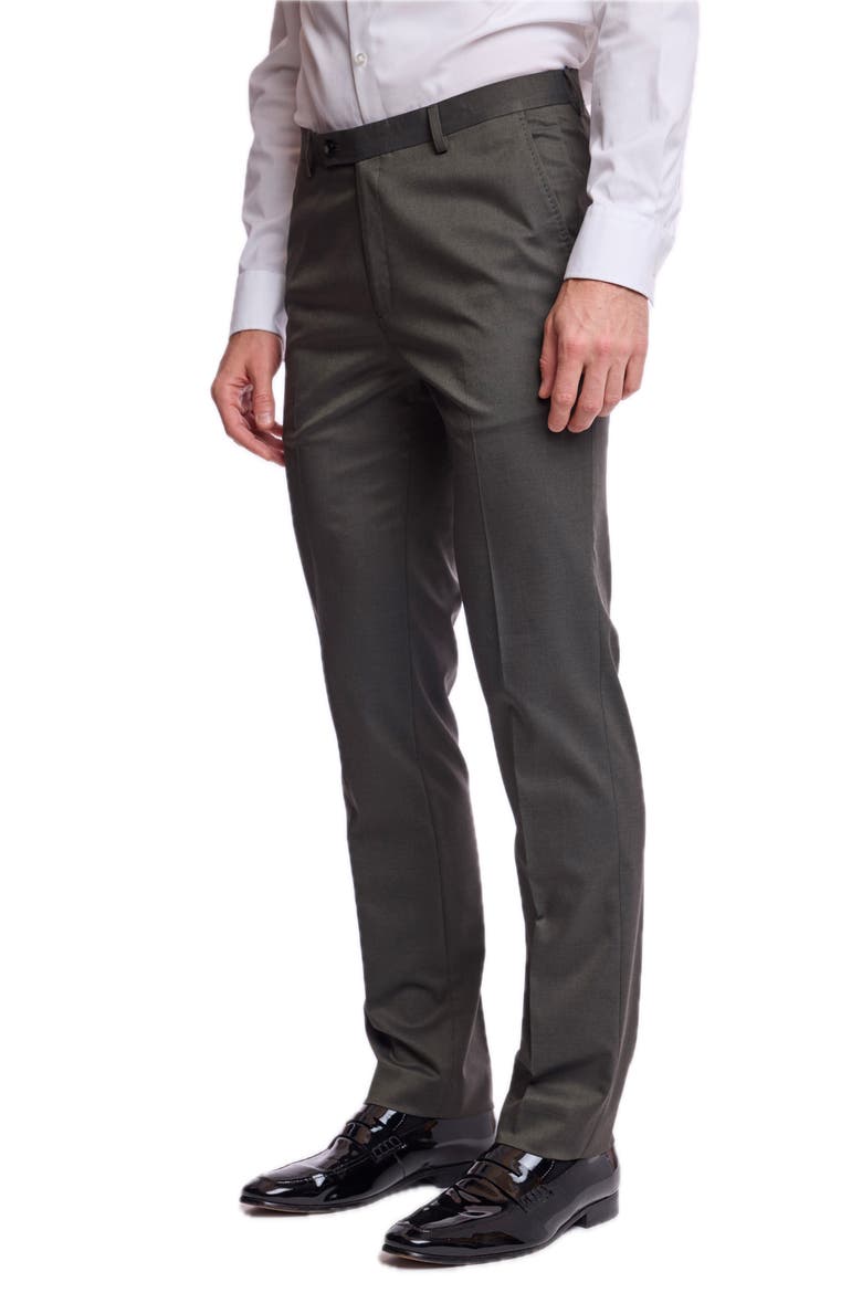 Downing Mid Rise Slim Fit Dress Pants, Alternate, color, DARK OLIVE GREEN