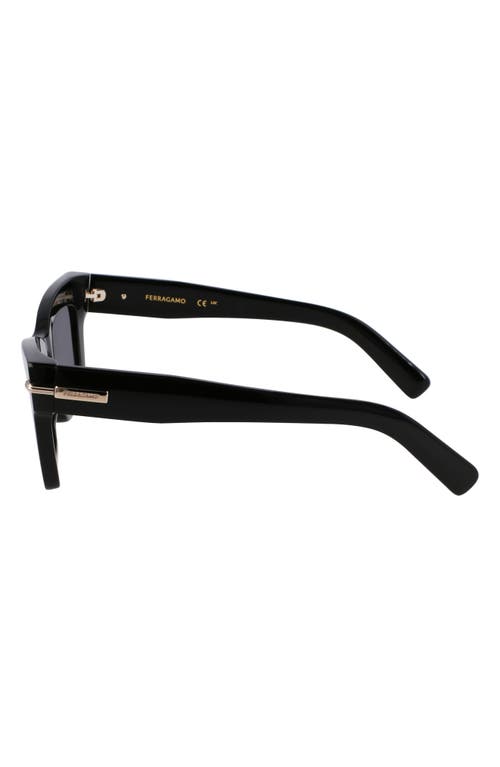 Ferragamo Prisma 52mm Modified Rectangular Sunglasses In Black