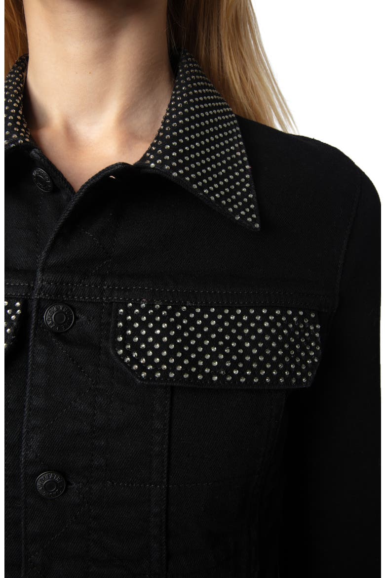 Kioky Denim Jacket, Alternate, color, BLACK