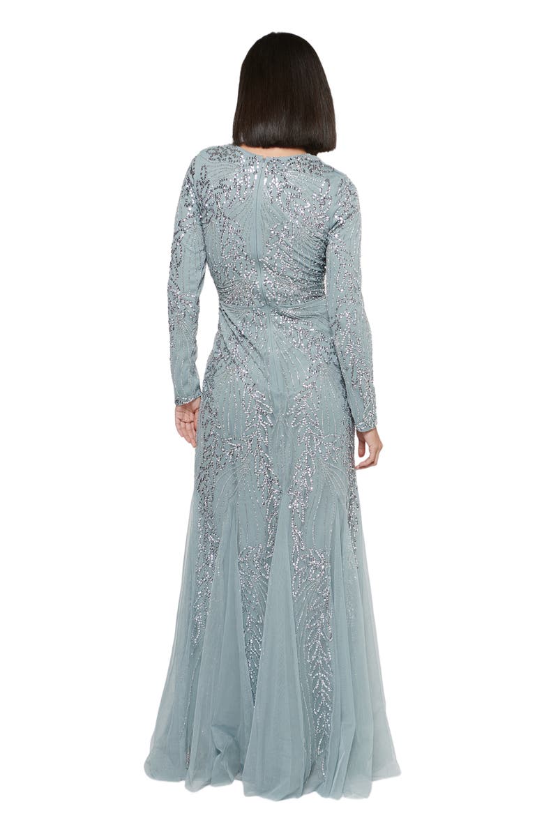 MARYISA Modest Embellished Sequin Beaded Long Sleeves Occasion Maxi Dress, Alternate, color,
