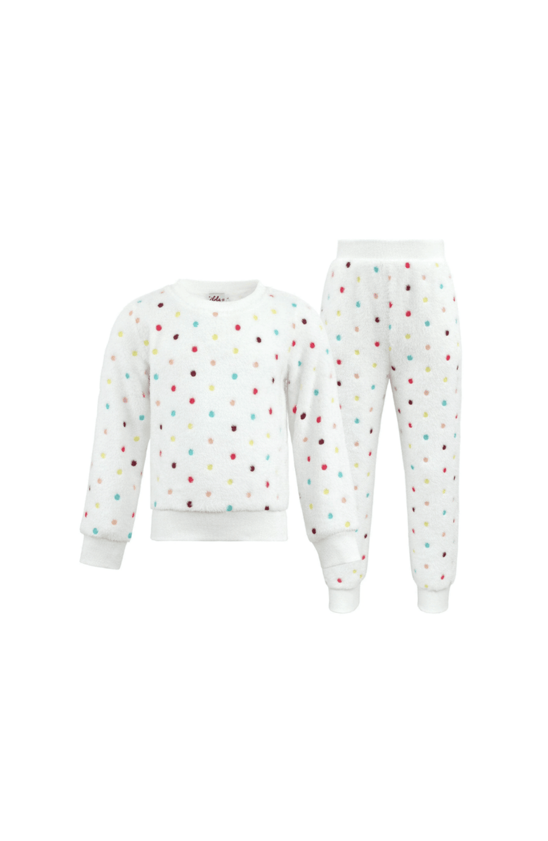 Lola + The Boys Rainbow Confetti Fuzzy Set, Main, color, White