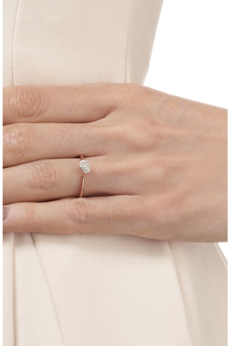 Siren Small Pavé Diamond Stacking Ring, Alternate, color, ROSE GOLD/ DIAMOND