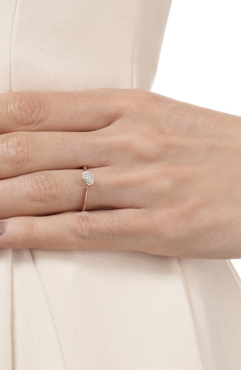 Monica Vinader Siren Small Pavé Diamond Stacking Ring, Alternate, color, Rose Gold/ Diamond