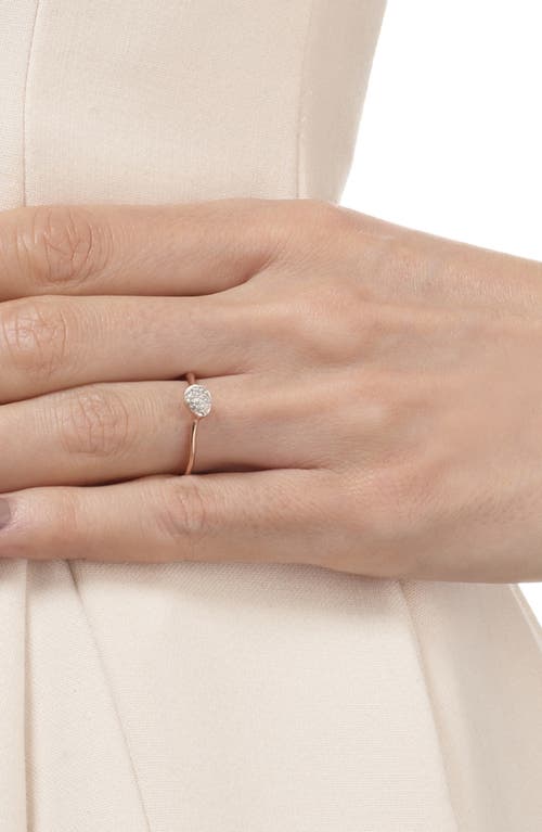 Monica Vinader Siren Diamond Small Stacking Ring, Rose Gold Vermeil On Silver In Gold