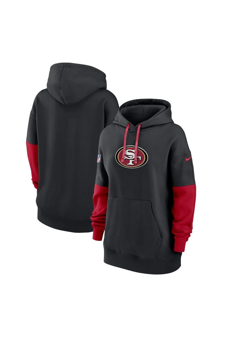 Women's Nike Black San Francisco 49ers 2024 Sideline Essential Fleece Pullover Hoodie, Alternate, color, Black