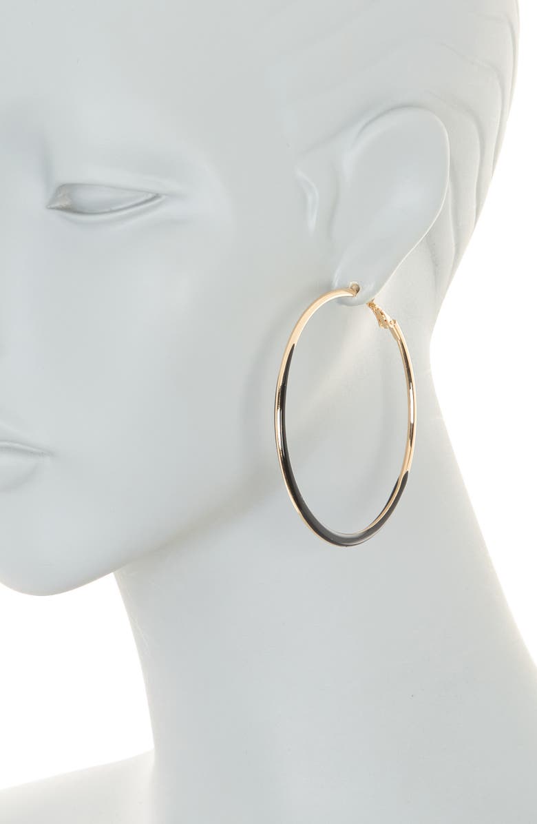 Tasha Two-Tone Enamel Hoop Earrings, Alternate, color, 