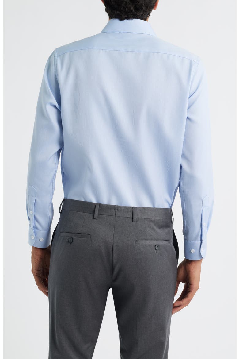 Trim Fit Cotton Twill Dress Shirt, Alternate, color, LIGHT BLUE