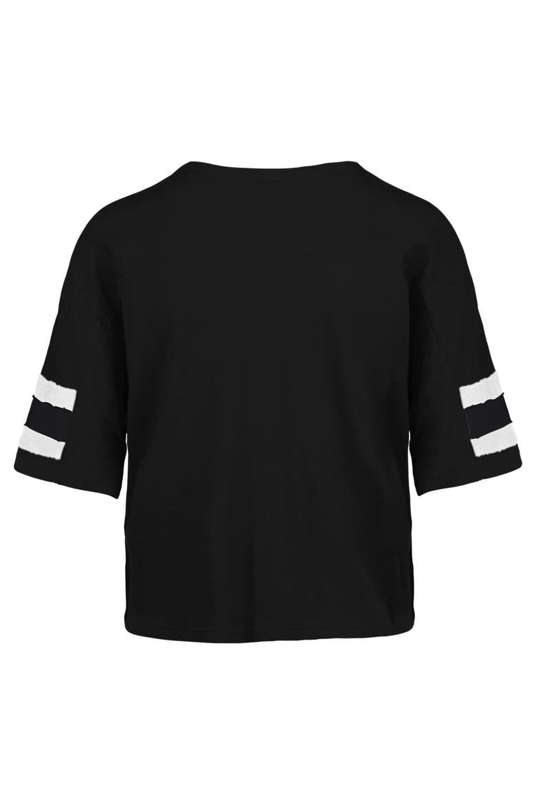 Women's '47 Black LSU Tigers Premier Scout Sleeve Stripe Relaxed Dolman T-Shirt, Alternate, color, Black
