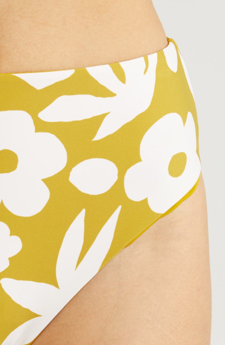 Volcom Pretty Daze Reversible High Waist Bikini Bottoms, Alternate, color, Moss