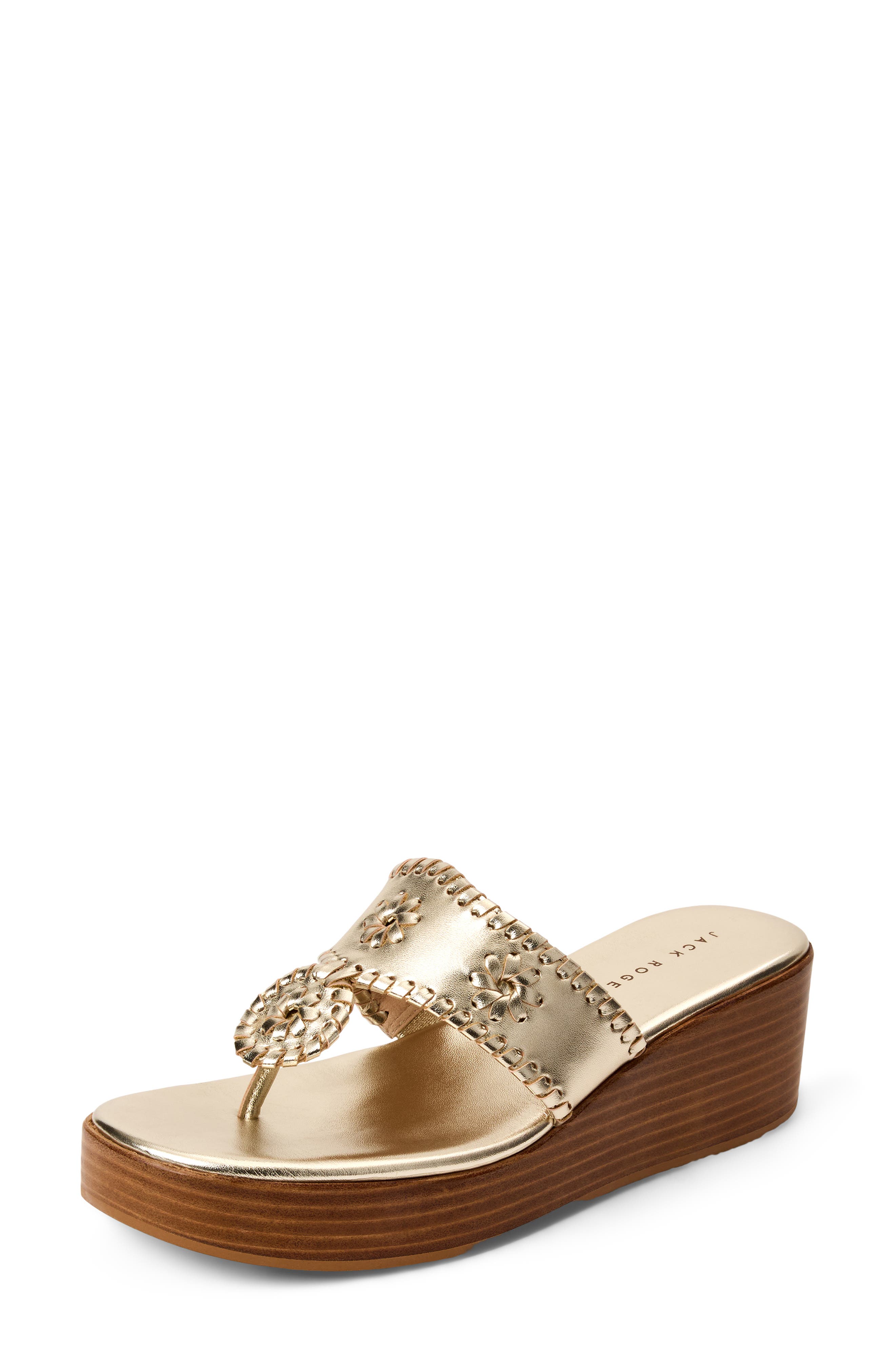 Jack Rogers Jacks High Wedge Sandal, Main, color, Platinum