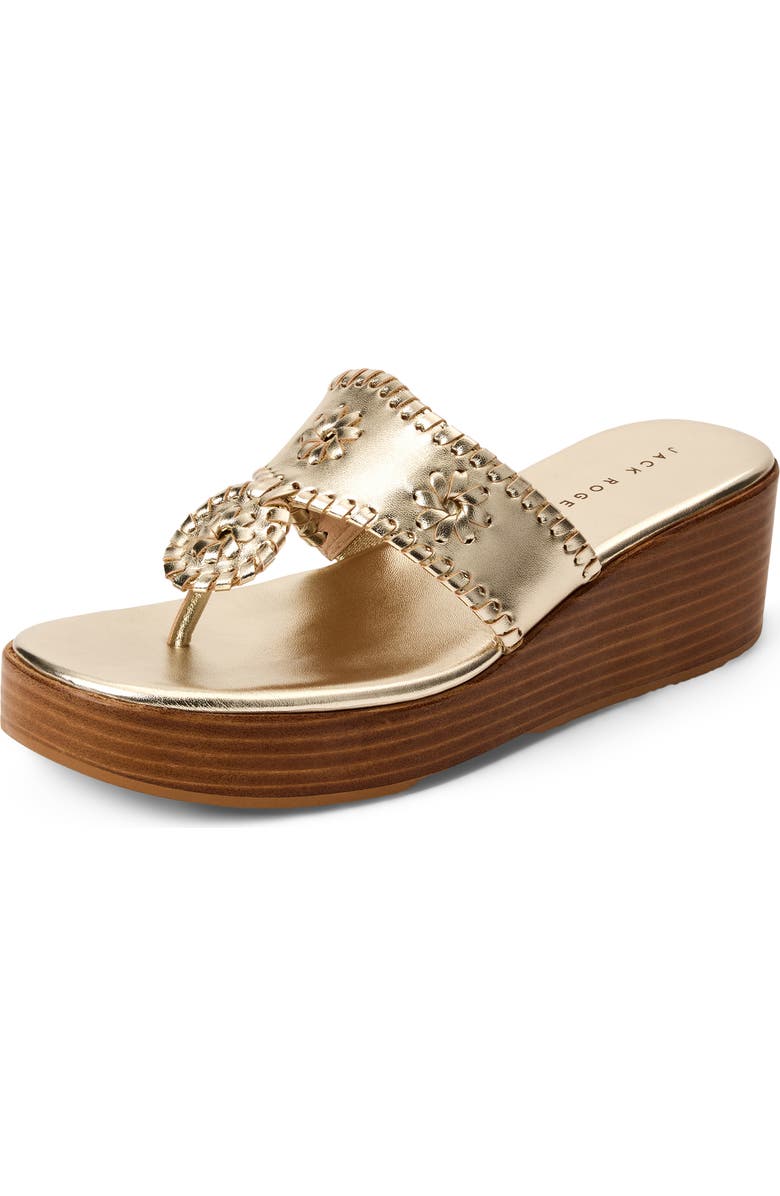 Jack Rogers Jacks High Wedge Sandal, Main, color, Platinum