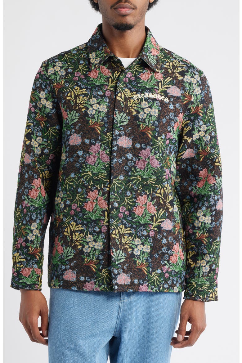 Floral Jacquard Snap-Up Overshirt (Men) | Nordstrom