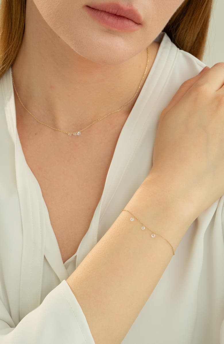 Bearfruit Jewelry Sterling Silver 18k Gold Plated Emmeline Necklace Dainty Trendy Gift, Alternate, color, Gold