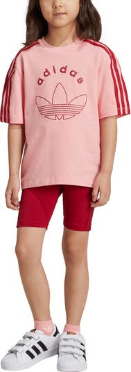adidas Kids' Trefoil Graphic T-Shirt Bike Shorts Set Nordstrom