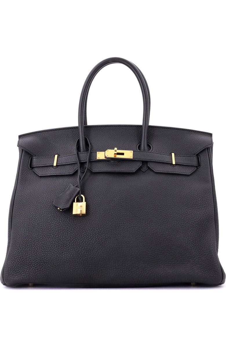 Pre-Owned Hermes Birkin Handbag Black Togo with Gold Hardware 35, Main, color, Noir