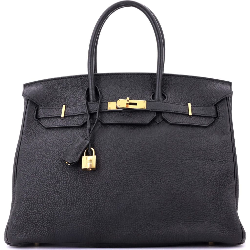 Pre-owned Hermes Hermes Birkin Handbag Black Togo With Gold Hardware 35 In Black