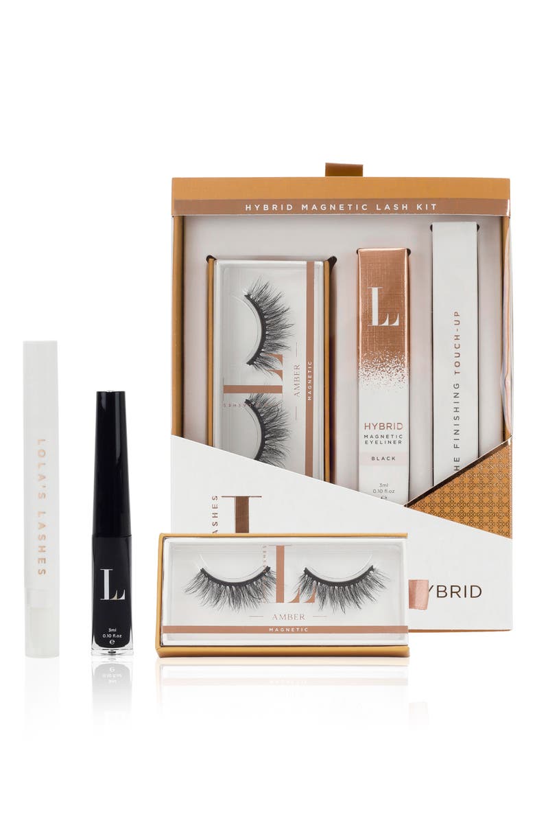 Lola's Lashes Amber Hybrid Magnetic Lash Set, Main, color, 