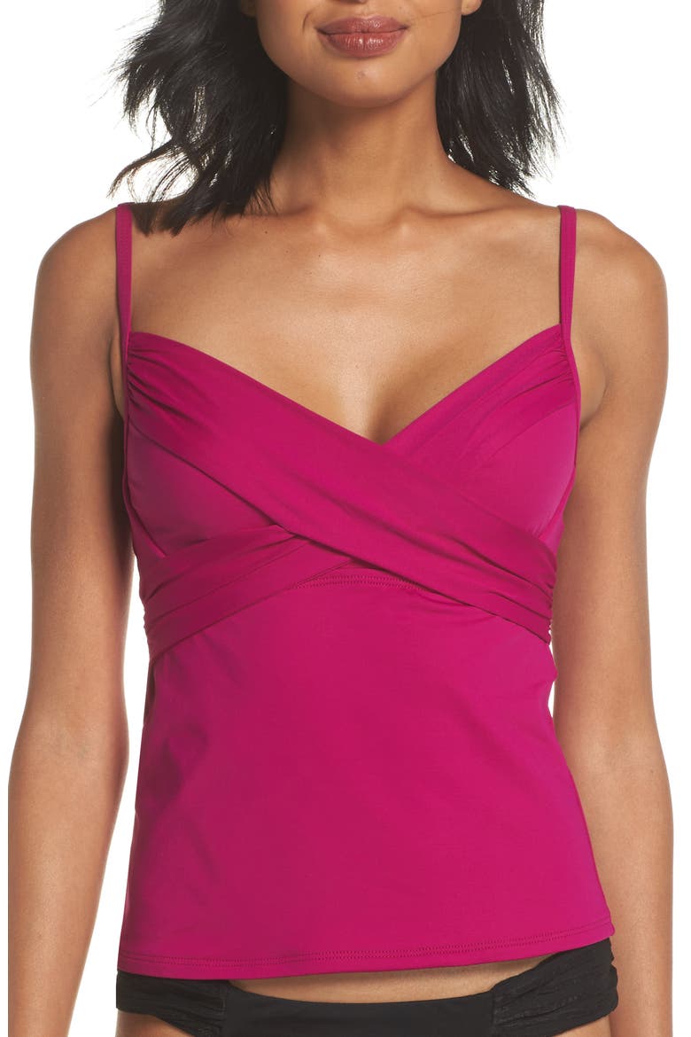 Island Goddess Underwire Tankini Top, Main, color, MAGENTA