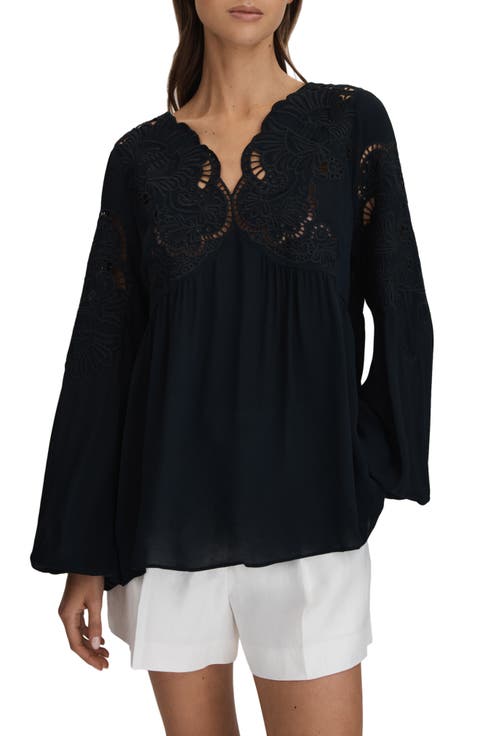 Noa Tie Back Blouson Sleeve Top