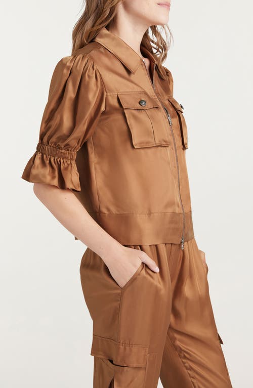 Cinq À Sept Holly Ruffle Sleeve Jacket In Brown