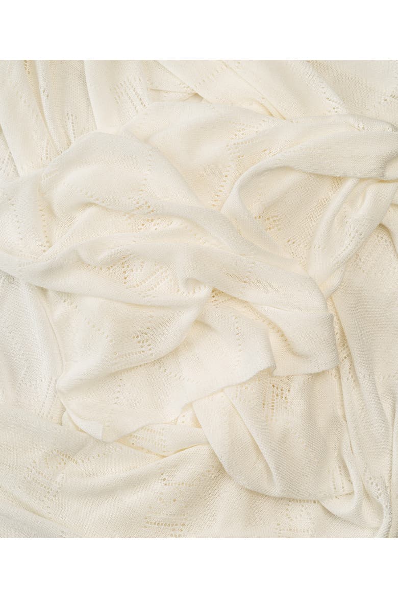 Pointelle Logo Wrap, Alternate, color, Cream